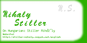 mihaly stiller business card